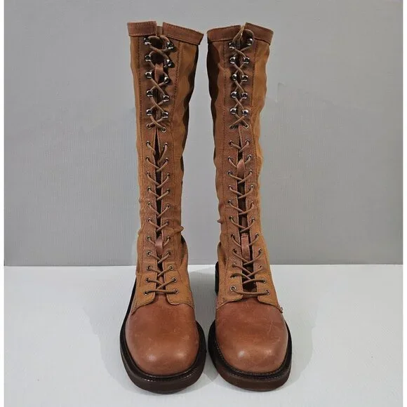 Free People Trickum Tall Lace Up Boot Womens Shoe Whiskey Brown EU Size 38 - Picture 7 of 14